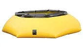 Inflatable yellow water tank with a flexible design for temporary water storage.