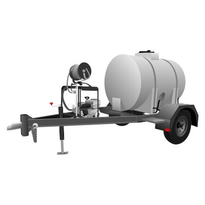 Drawing of a 525 gallon AquaDOT water trailer