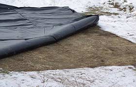 Heater blanket used for melting snow on the ground